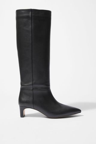 Pointed-Toe Knee-High Boots