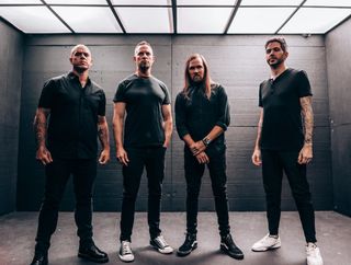 A photo of Mark Tremonti's self-titled band, released in conjunction with the group's 2025 release and sixth studio album, The End Will Show Us How.