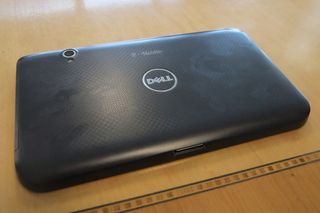 The textured rear of the Dell Streak 7