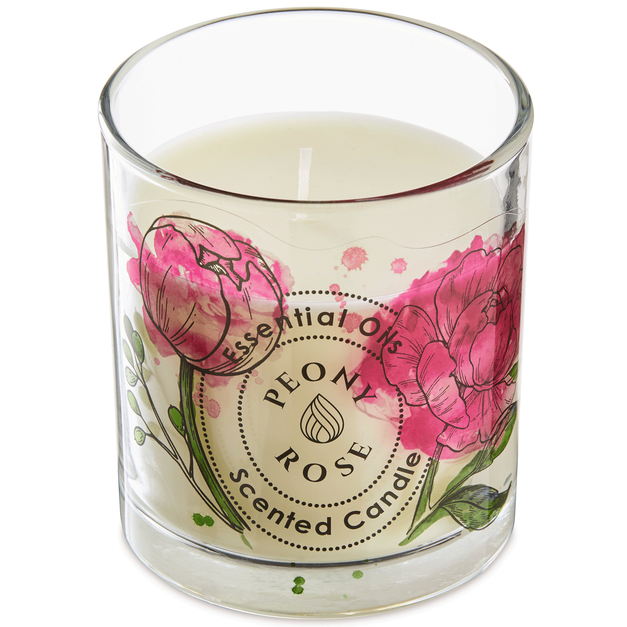 Aldi candle with floral and fruit motif