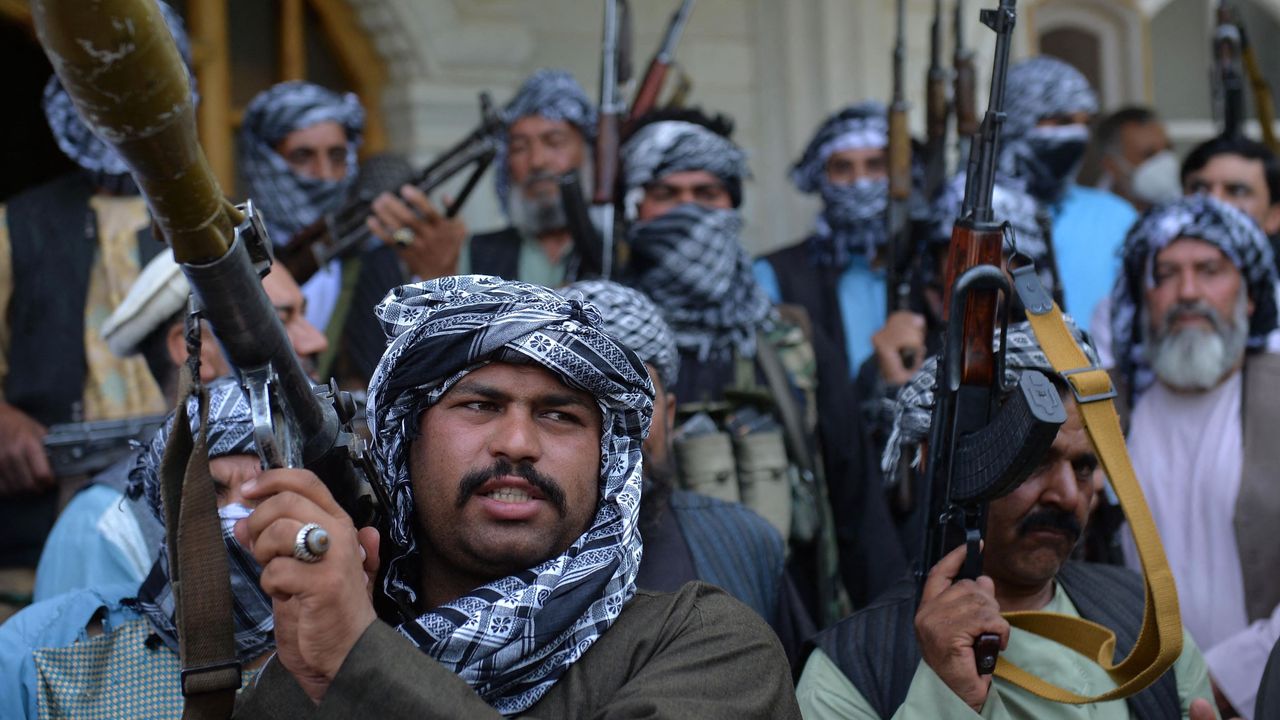 An Afghan militia member