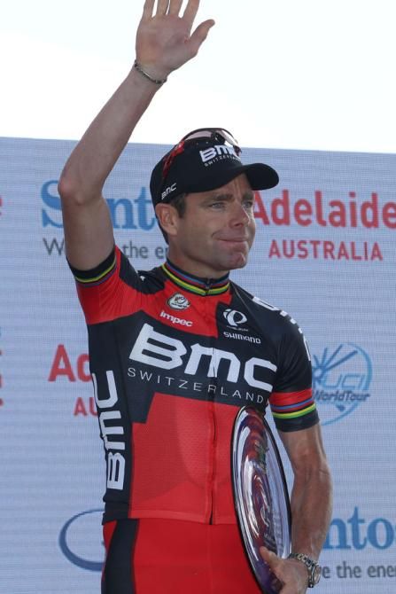 Cadel Evans (BMC) on the podium
