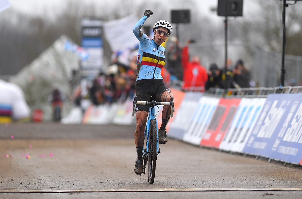 Sanne Cant (Belgium) wins elite women's cyclo-cross world title in Valkenburg