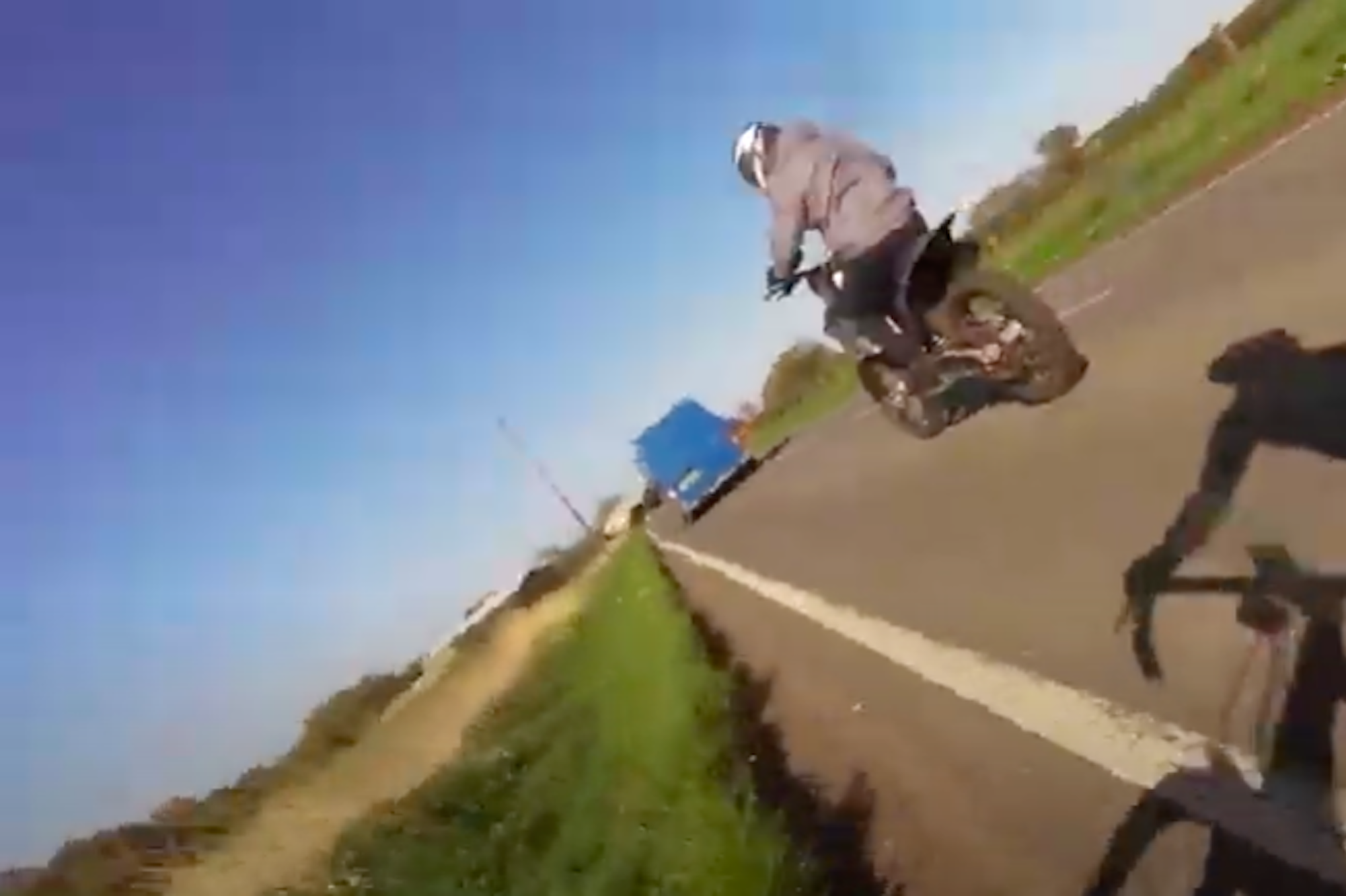 Cyclist filmed himself being shoved off bike by motorbike rider ...