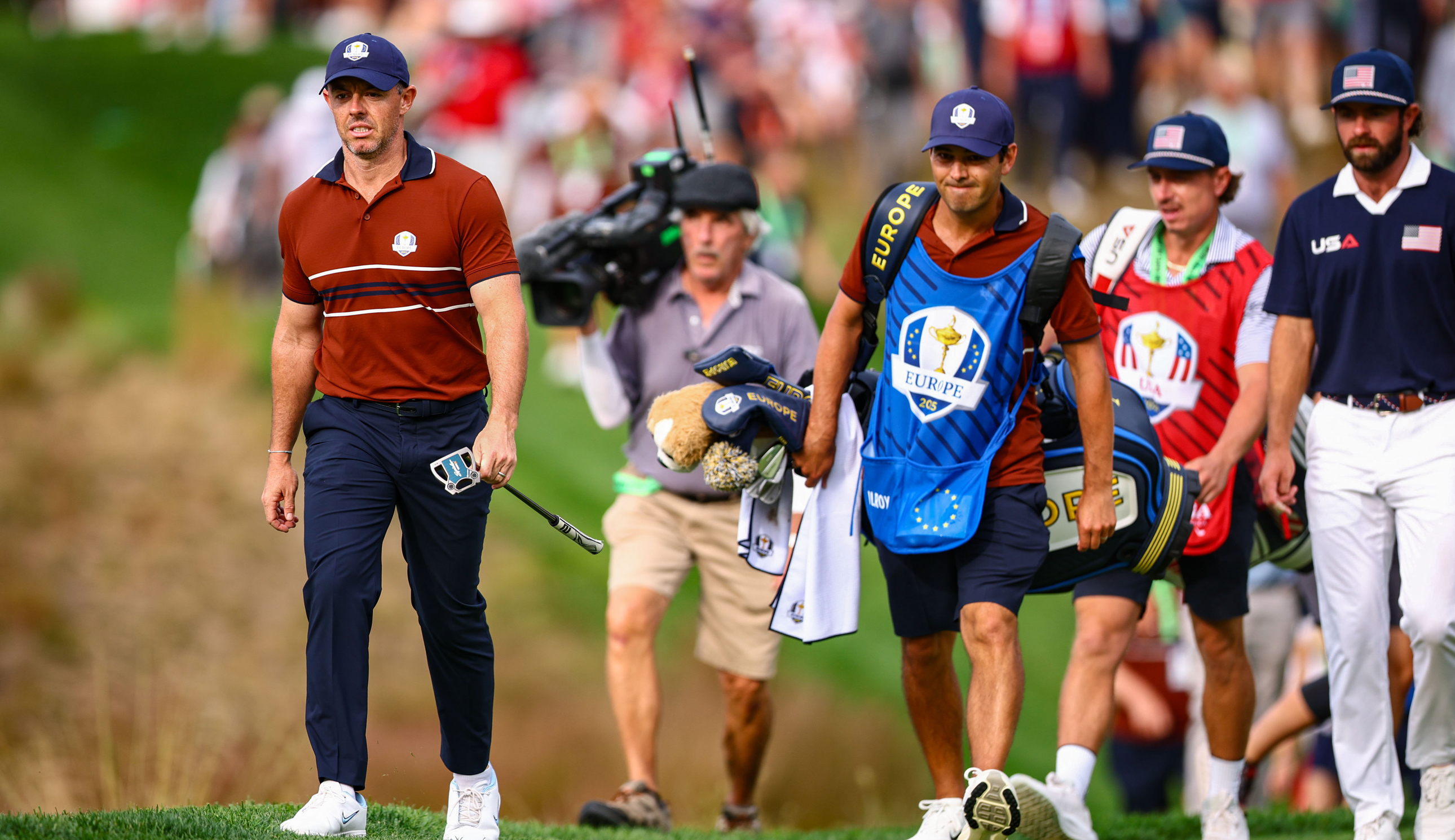 Rory McIlroy walks down the fairway