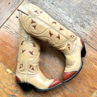 Tony Lama Butterscotch/Whiskey Inlay Cowgirl Boots