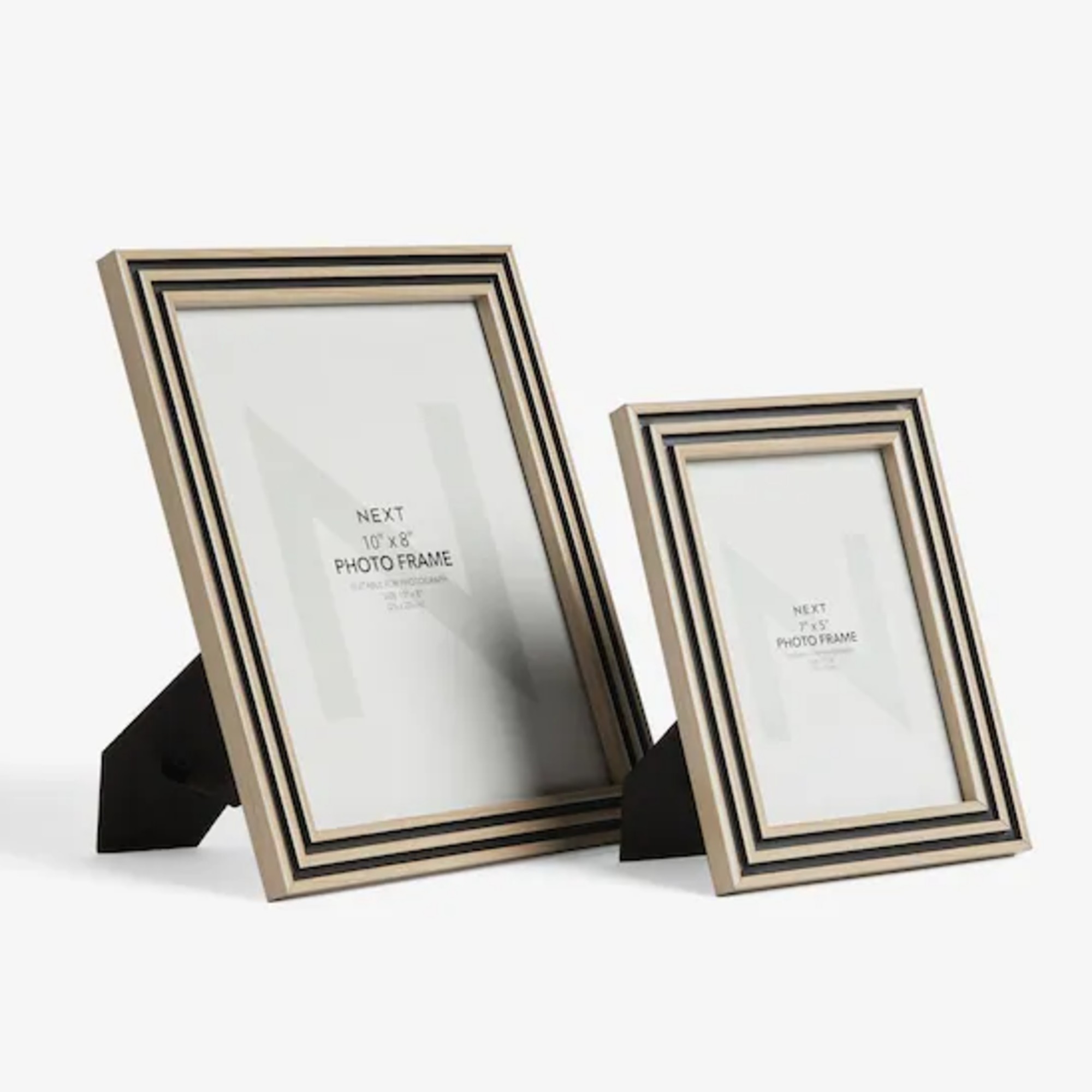 Next Set of 2 Natural and Black Two Tone Photo Frame