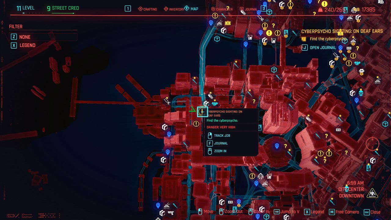 Cyberpunk 2077 Cyberpsycho Sighting locations
