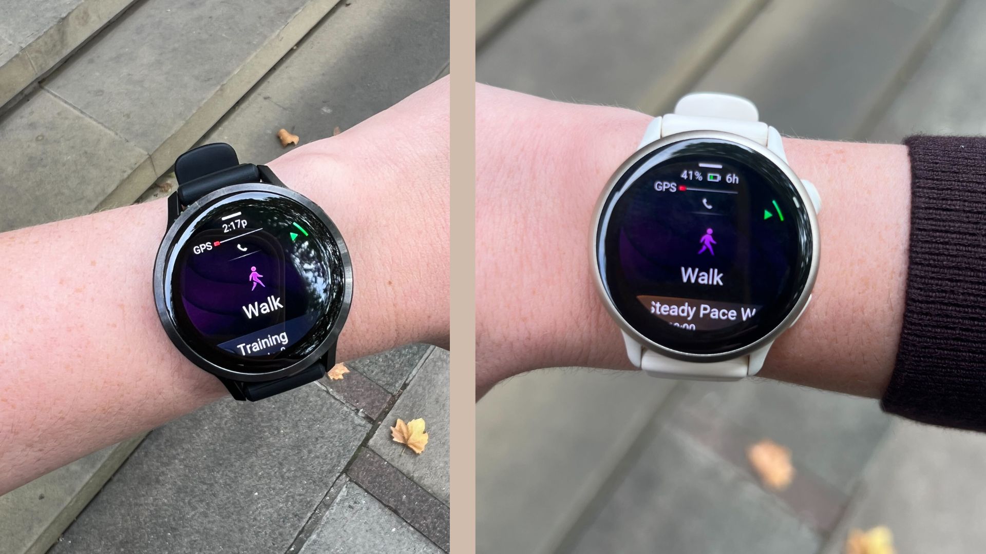 Grace Walsh wearing the Garmin Venu 4 and the Vivoactive 6 on both wrists