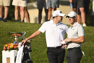 Cantlay and McIlroy during the second round of the 2022 FedEx St. Jude Championship