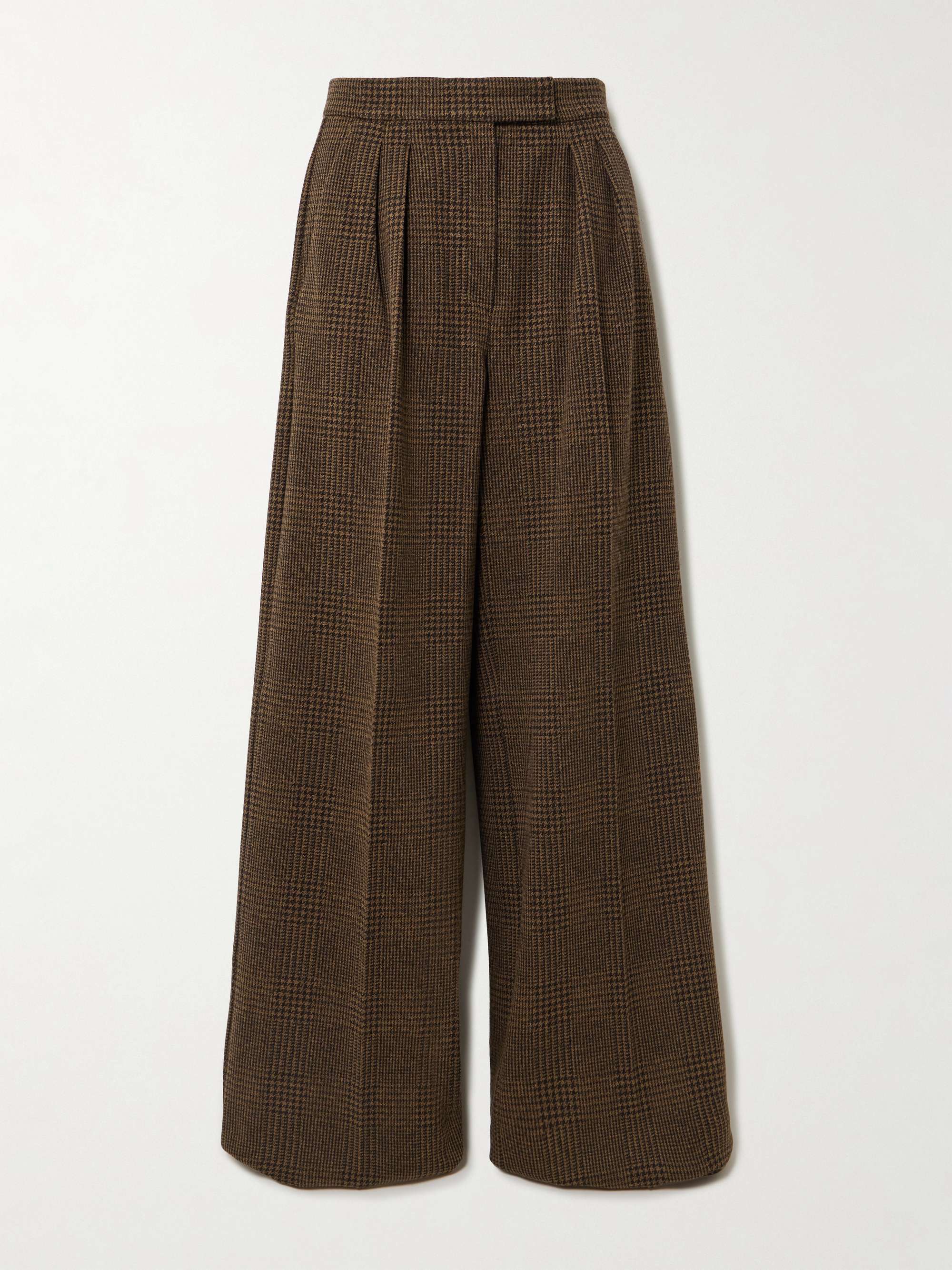Ponza Houndstooth Cotton-Blend Wide-Leg Pants
