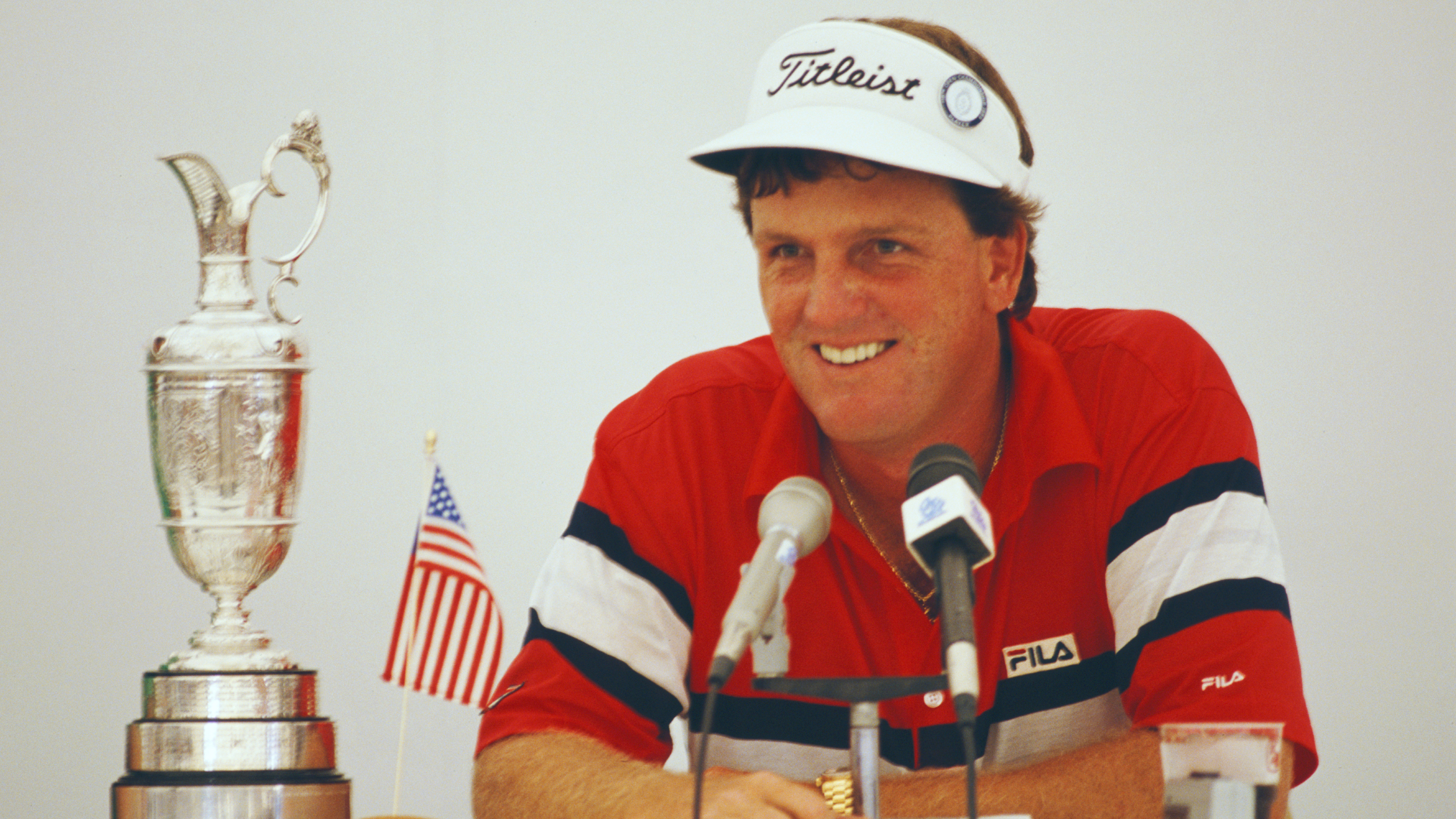 Mark Calcavecchia with The Open trophy