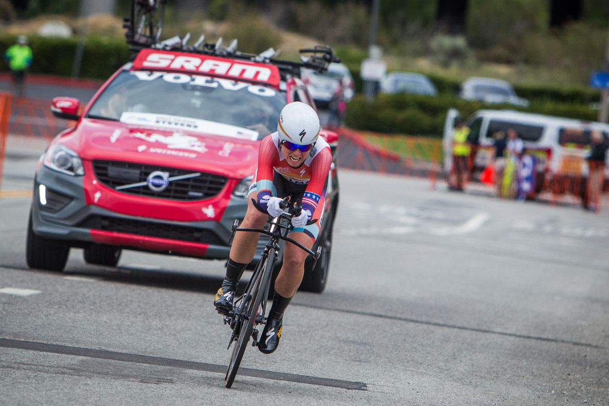 Evelyn Stevens (Boels Dolmans) during her winning ride