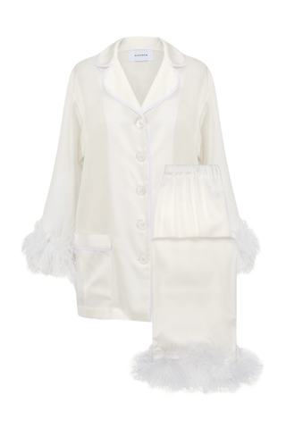 Sleeper Double Feather-Trim Party Pajama Set