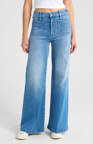 The Hustler Roller Patch Pocket Sneak Wide Leg Jeans