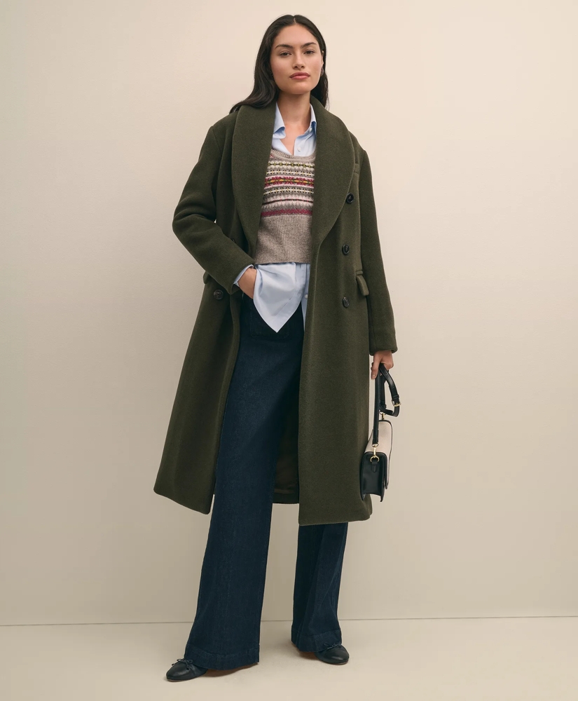 Double-Faced Wool Shawl-Collar Coat