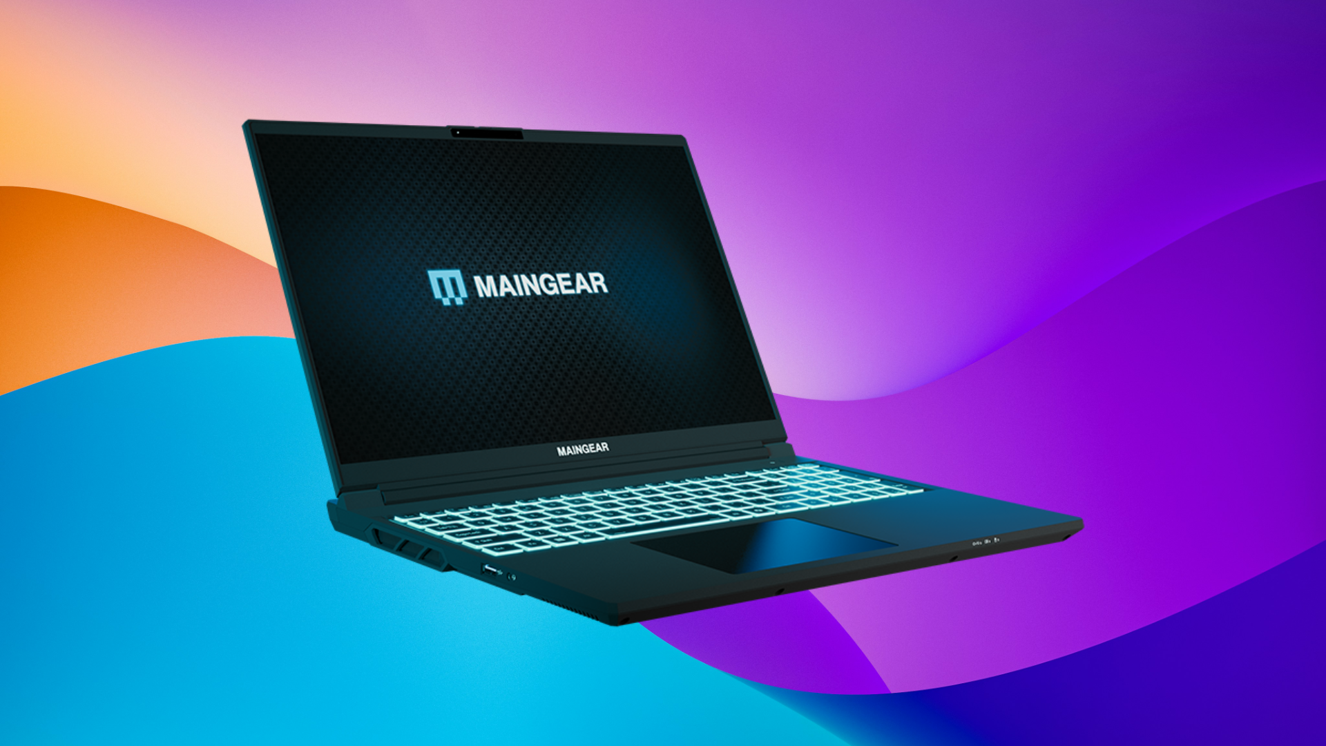 Photo of MAINGEAR Super 16 over an abstract background