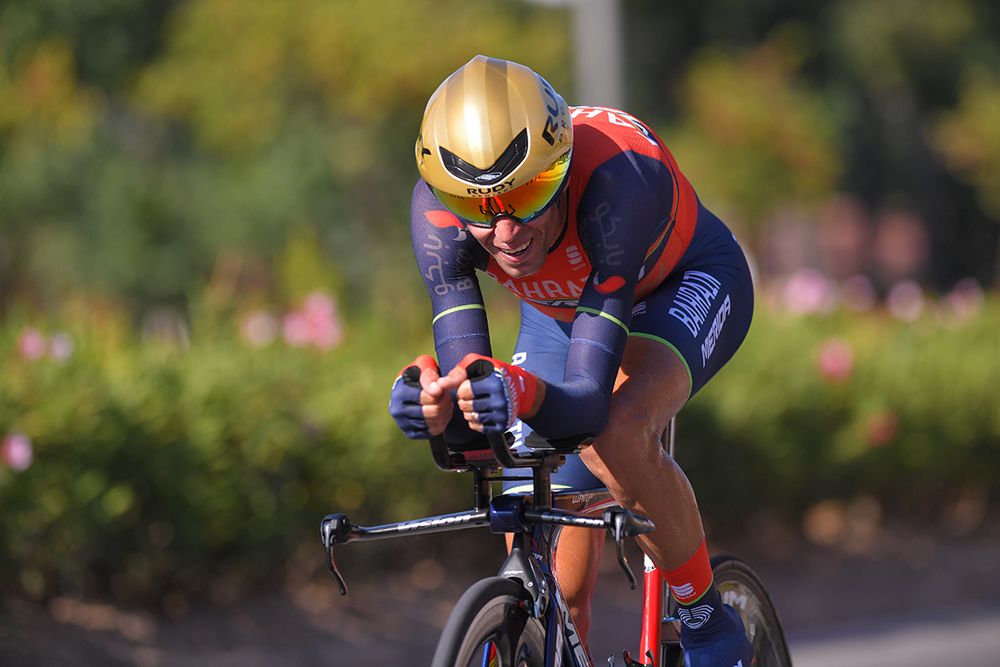 Vincenzo Nibali (Bahrain Merida) on stage 16 of the Vuelta a Espana
