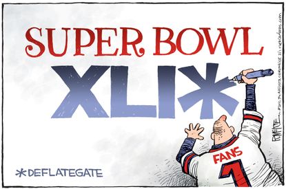 Editorial cartoon sports NFL Super Bowl