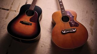 Epiphone J-45 Studio and J-200 Studio: The J-45 Studio&rsquo;s back and sides feature layered mahogany and do a convincing job of mimicking the higher-price-ticket original
