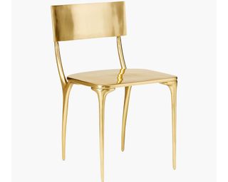 Oro gold outdoor dining chair by CB2