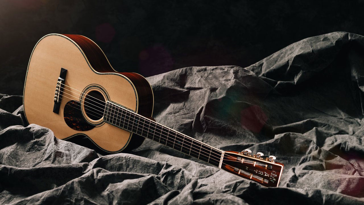 A photograph of John Mayer&#039;s signature guitar