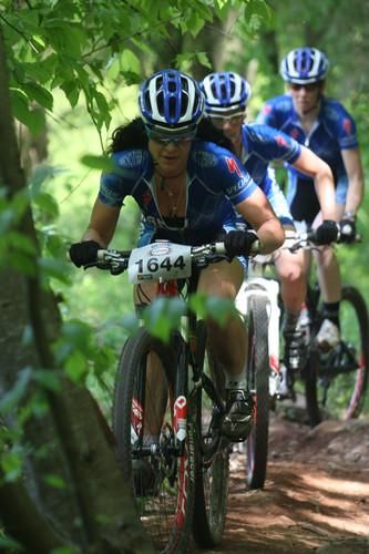 The Team CF train charging with Selene Yeager, Kristin Gavin, and Kathleen Harding.