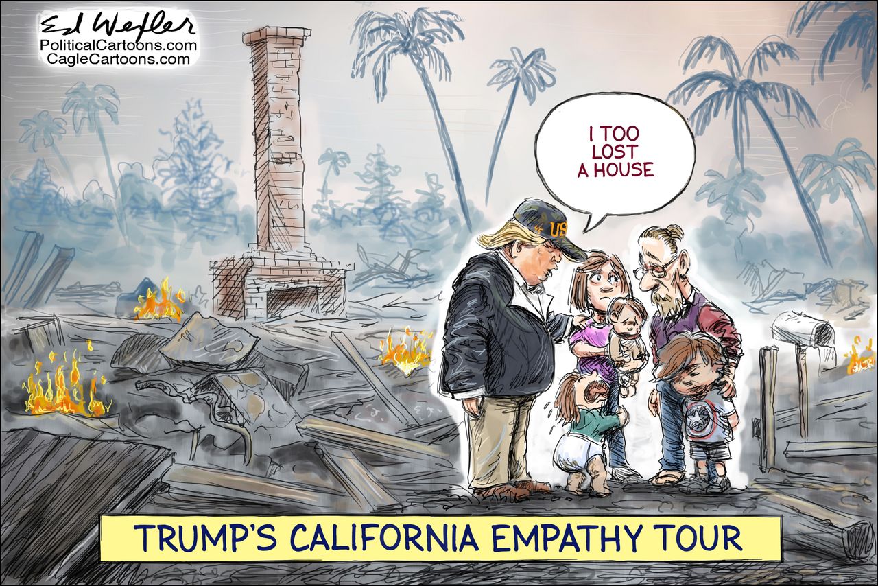 U.S. Trump California wildfire visit lost House of Representatives