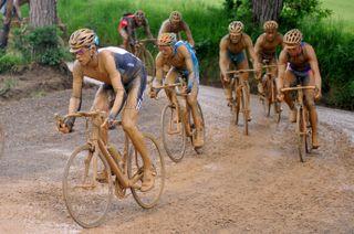 A muddy trip on the strade bianche at the 2010 Giro d'Italia