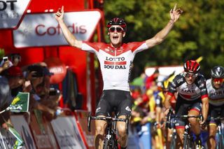 Jelle Wallays (Lotto Soudal) wins stage 18 of the Vuelta a Espana