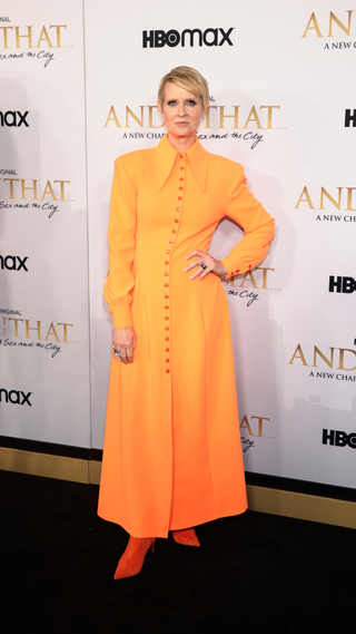 Cynthia Nixon attends HBO Max's premiere of "And Just Like That" at Museum of Modern Art on December 08, 2021 in New York City
