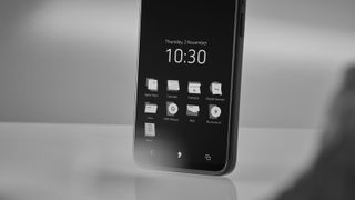 Punkt. MC02 Smartphone, detail of icons on screen