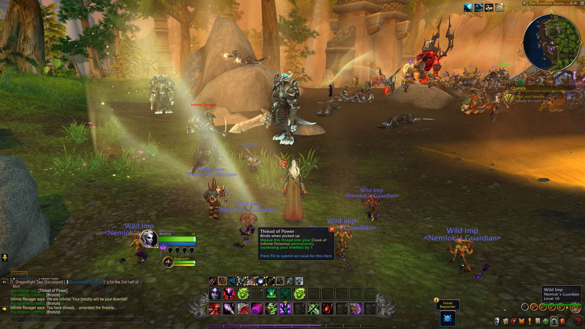 Screenshot of Troll Warlock playing through WoW Remix: Mists of Pandaria questline.