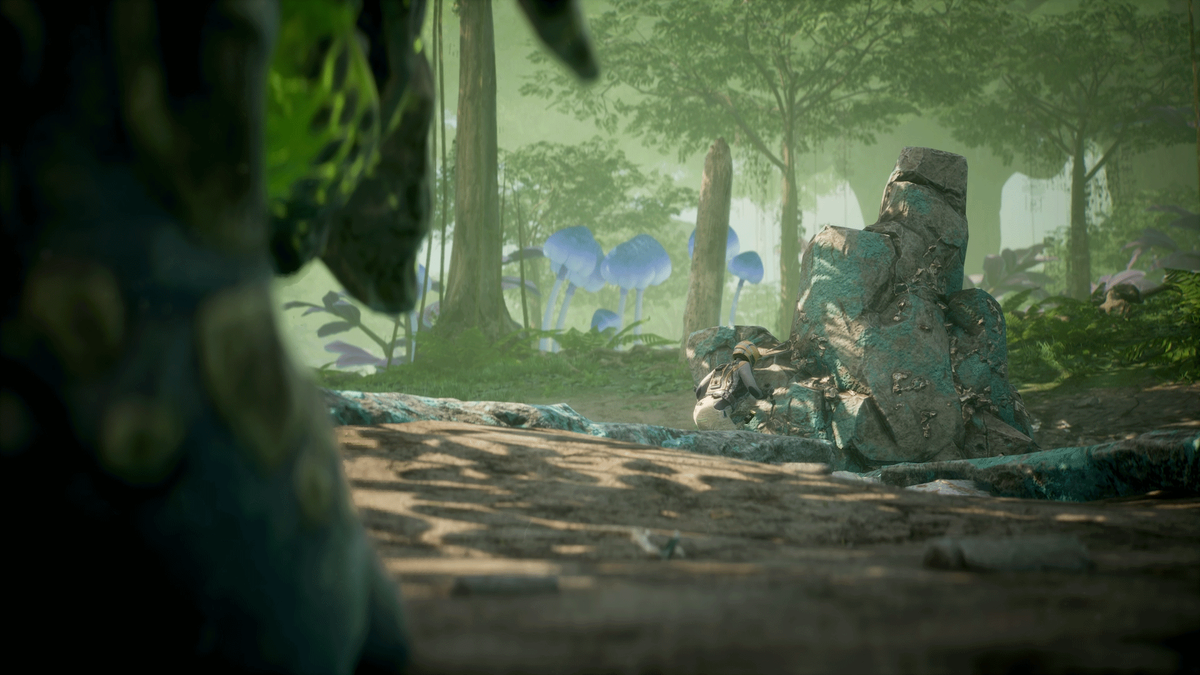Promotional screenshot for videogame Satisfactory's 1.0 release announcement