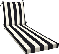 8. Honeycomb Outdoor Cabana Stripe Black &amp; Ivory Chaise Lounge Cushion | Was $89.99, now $80.99 (save $9)