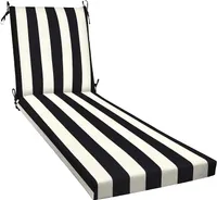 8. Honeycomb Outdoor Cabana Stripe Black &amp; Ivory Chaise Lounge Cushion| Was $89.99, now $80.99 (save $9)