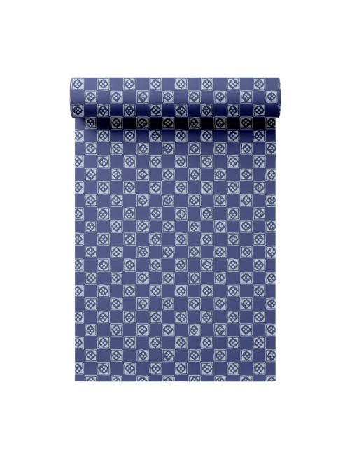 Pearl Snap Traditional Wallpaper Indigo