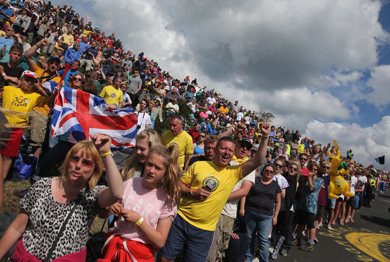 The crowd on stage one of the 2014 Tour de France in Yorkshire