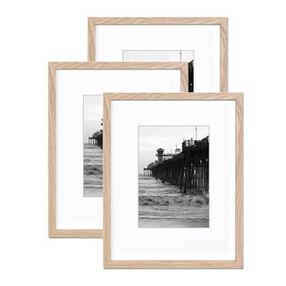 Tkygu Picture Frame11x14 Mat to 8x10 Set of 3 Natural, Minimalist 11x14 Poster Frame, 11