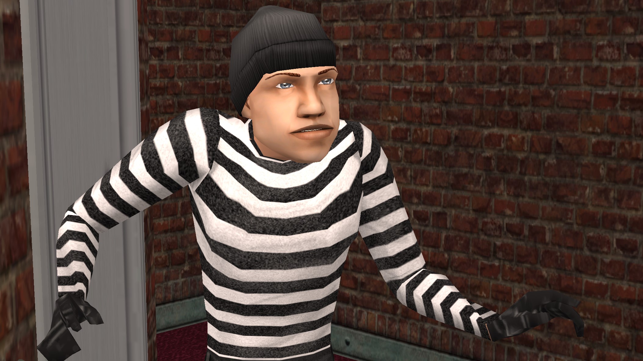 The Sims 2 - A burglar sneaks into a home