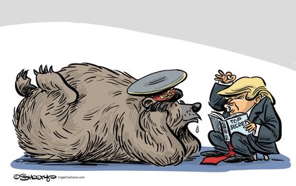 Political cartoon U.S. Trump Russia intelligence leaks