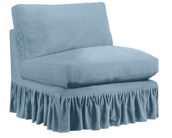 Seren Frill Slipcover Sofa - Seren Frill Chair 90cm Width X 90cm Depth + 7m Fabric