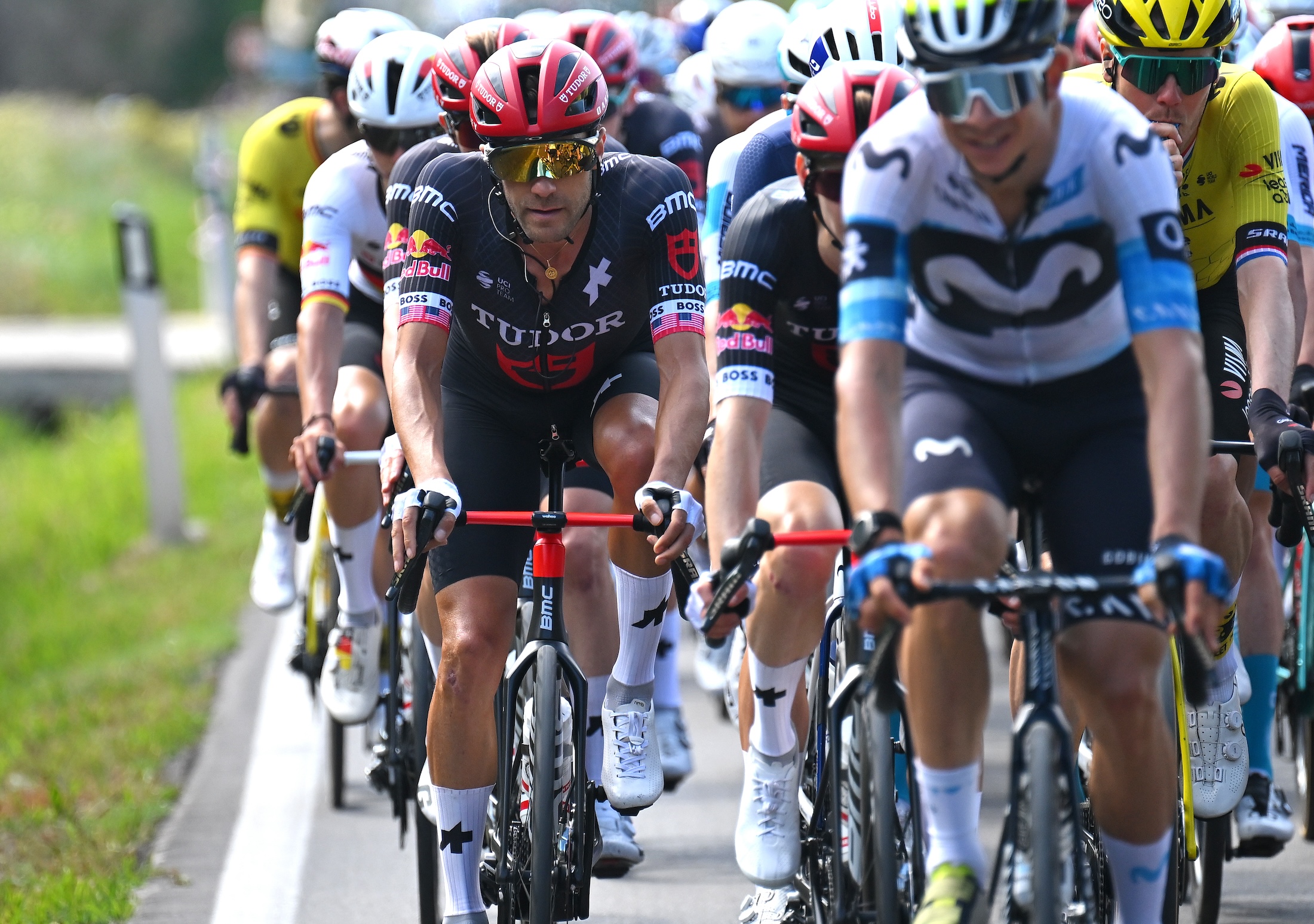 LECCE, ITALY - MAY 13: Larry Warbasse of The United States and Team Tudor Pro Cycling competes during the 108th Giro d&#039;Italia 2025, Stage 4 a 189km stage from Alberobello, Pietramadre to Lecce / #UCIWT / on May 13, 2025 in Lecce, Italy. (Photo by Tim de Waele/Getty Images)
