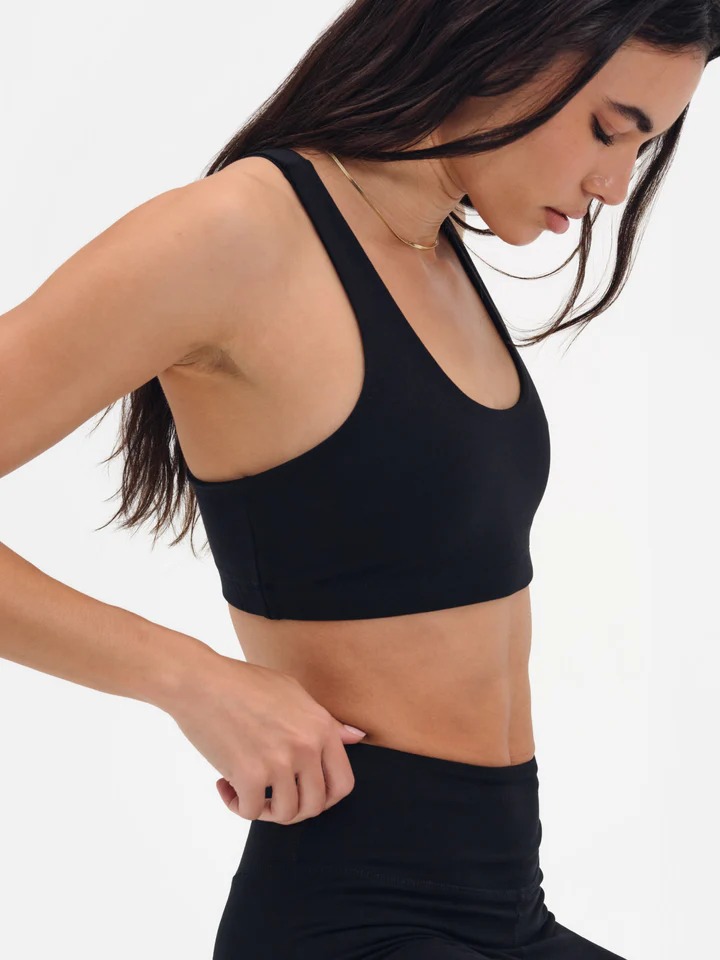 Organic elastic sports bra