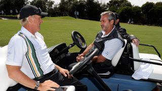 Greg Norman and Frank Nobilo at the 2011 edition of the Presidents Cup