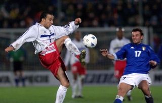Italy's Under-21s take on France at the Stadio Erasmo Iacovone in Taranto in November 1999.