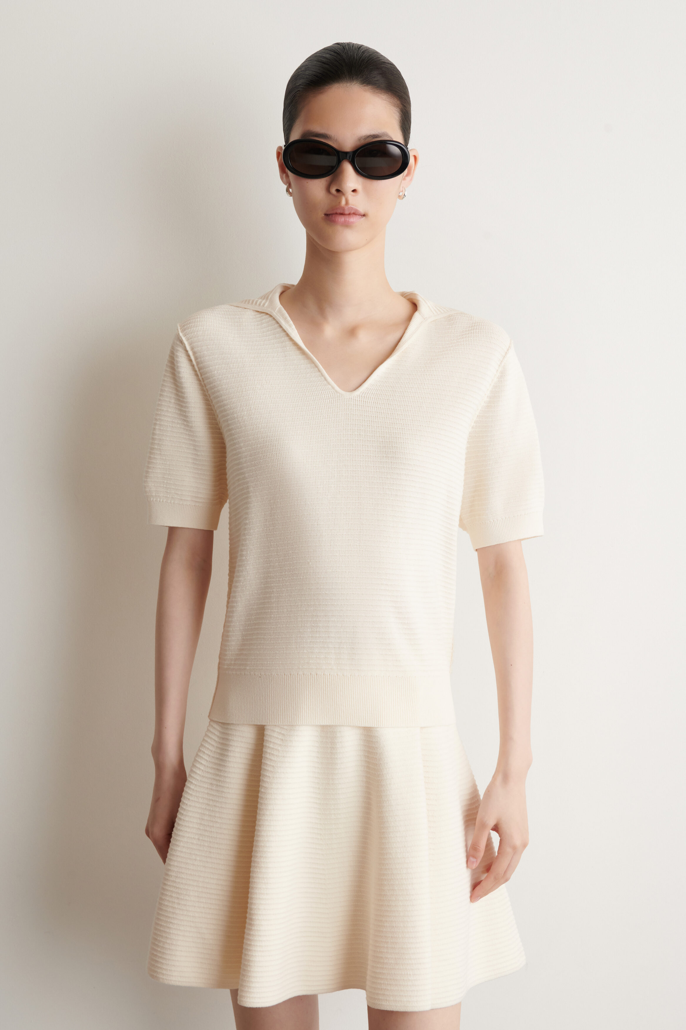 Sailor-Collar Knitted Top