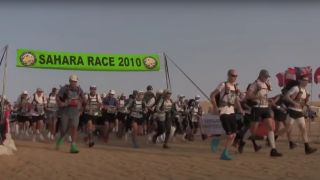 The start of an ultramarathon in Desert Runners