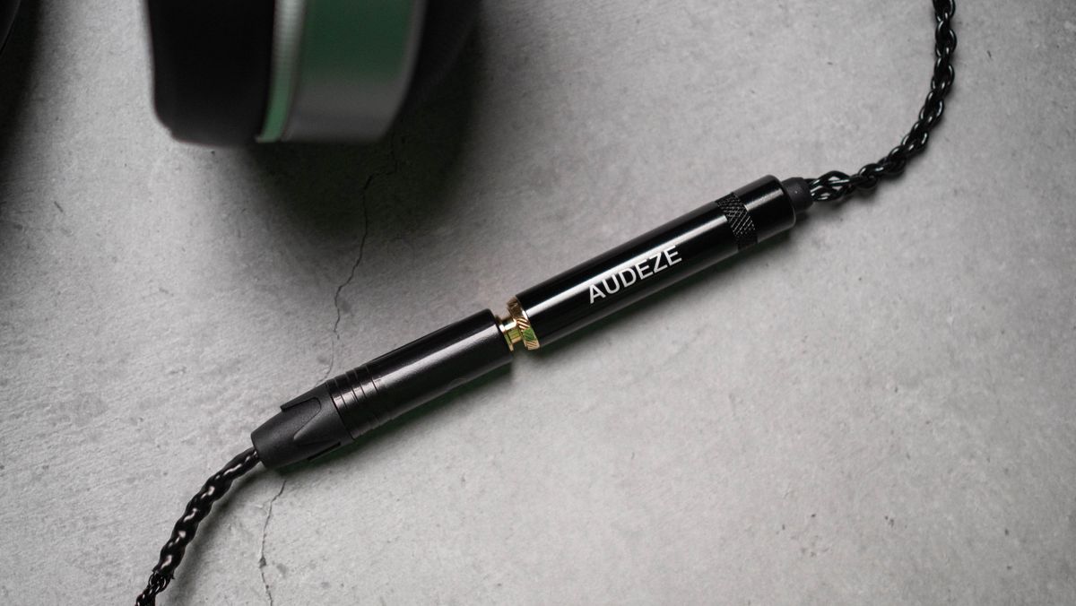 Audeze LCD-S20 planar headset against a grey craft sheet highlighting the product design