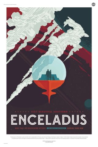 NASA Space Poster - Enceladus